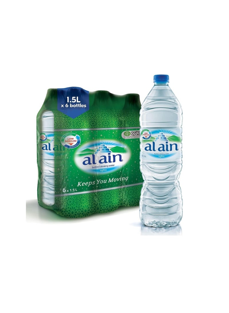 العين مياه العين المعبأة في زجاجات 6 قطع (1.5 لتر لكل منها) | مياه شرب طبيعية نقية - Image 2